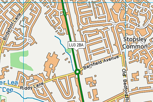 LU3 2BA map - OS VectorMap District (Ordnance Survey)