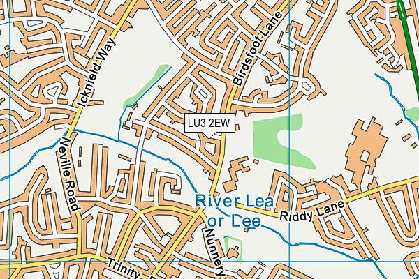 LU3 2EW map - OS VectorMap District (Ordnance Survey)