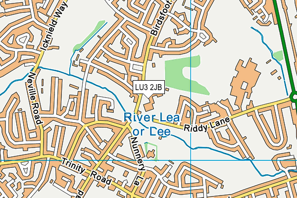 Icknield Primary School map (LU3 2JB) - OS VectorMap District (Ordnance Survey)