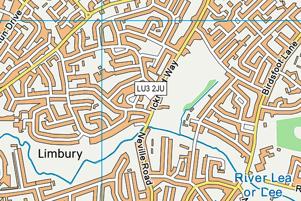 LU3 2JU map - OS VectorMap District (Ordnance Survey)