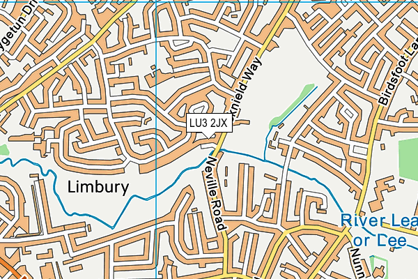 LU3 2JX map - OS VectorMap District (Ordnance Survey)