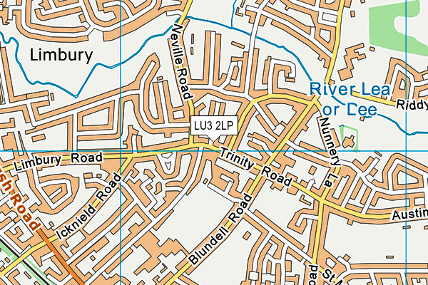 LU3 2LP map - OS VectorMap District (Ordnance Survey)