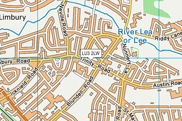 LU3 2LW map - OS VectorMap District (Ordnance Survey)