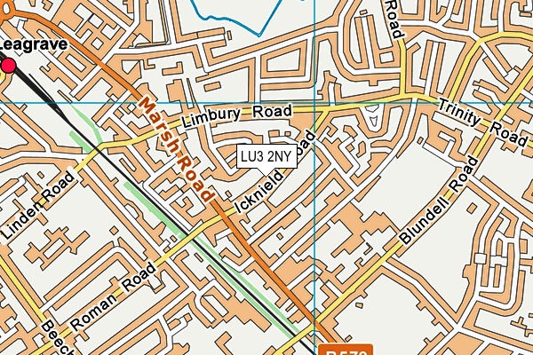 LU3 2NY map - OS VectorMap District (Ordnance Survey)