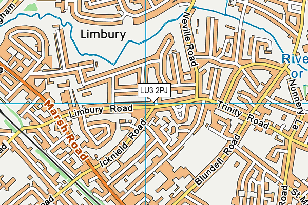 LU3 2PJ map - OS VectorMap District (Ordnance Survey)