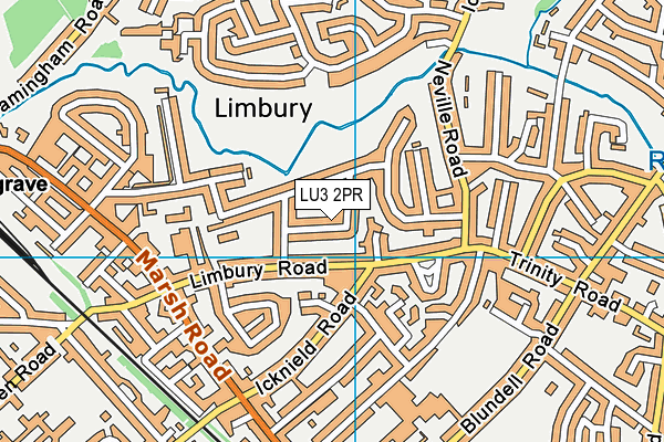 LU3 2PR map - OS VectorMap District (Ordnance Survey)