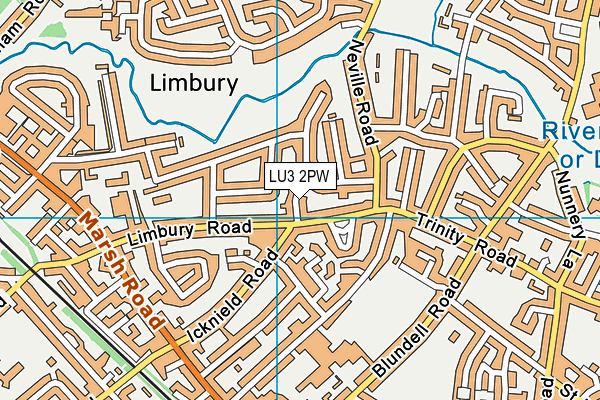 LU3 2PW map - OS VectorMap District (Ordnance Survey)