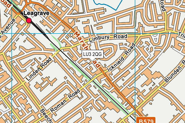 LU3 2QG map - OS VectorMap District (Ordnance Survey)