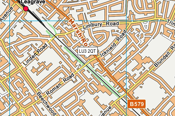 LU3 2QT map - OS VectorMap District (Ordnance Survey)