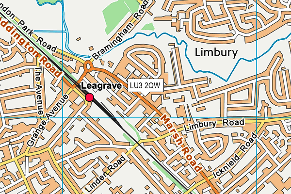 LU3 2QW map - OS VectorMap District (Ordnance Survey)