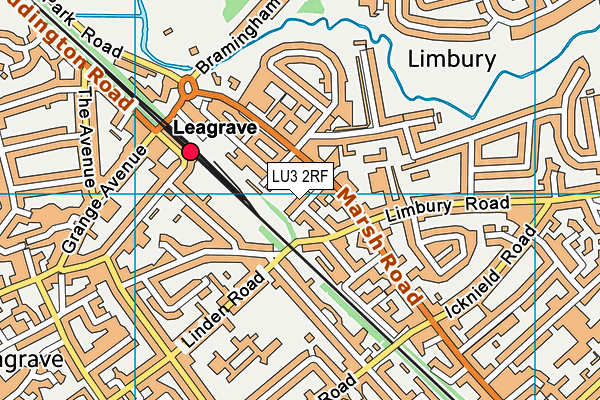 LU3 2RF map - OS VectorMap District (Ordnance Survey)