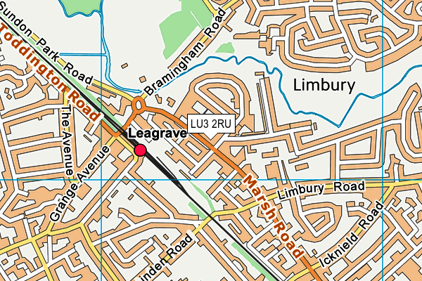 LU3 2RU map - OS VectorMap District (Ordnance Survey)
