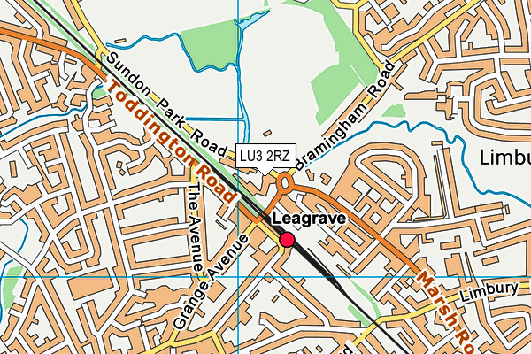 LU3 2RZ map - OS VectorMap District (Ordnance Survey)