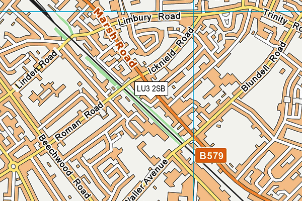 LU3 2SB map - OS VectorMap District (Ordnance Survey)