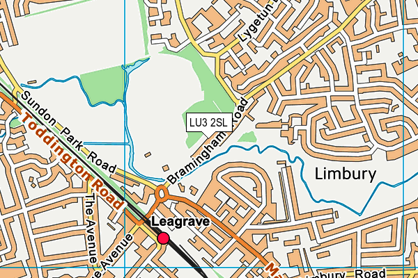 LU3 2SL map - OS VectorMap District (Ordnance Survey)