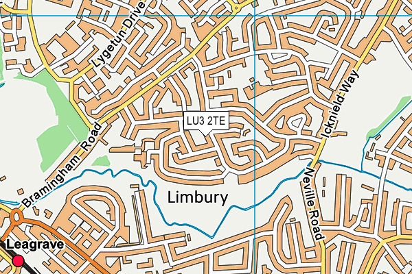 LU3 2TE map - OS VectorMap District (Ordnance Survey)