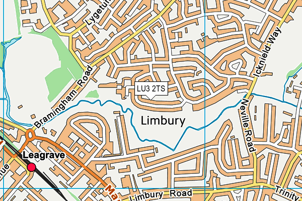 LU3 2TS map - OS VectorMap District (Ordnance Survey)