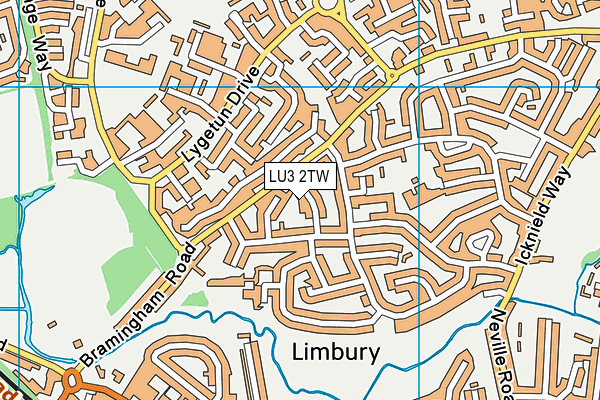 LU3 2TW map - OS VectorMap District (Ordnance Survey)