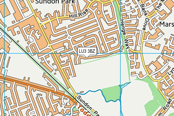 LU3 3BZ map - OS VectorMap District (Ordnance Survey)