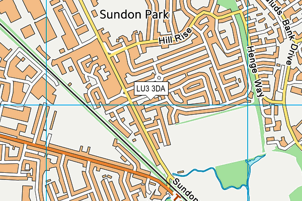 LU3 3DA map - OS VectorMap District (Ordnance Survey)