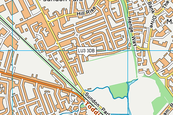 LU3 3DB map - OS VectorMap District (Ordnance Survey)