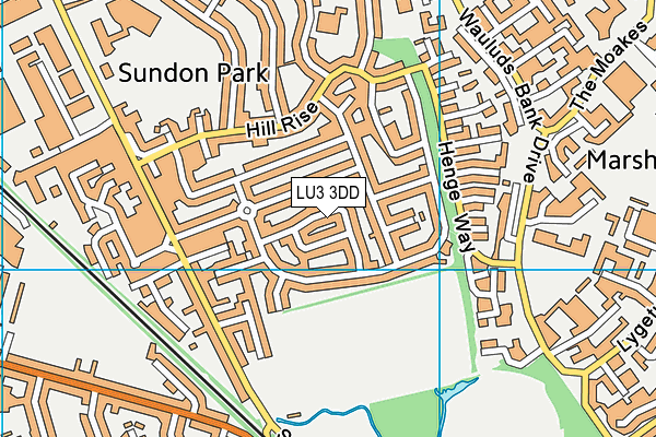 LU3 3DD map - OS VectorMap District (Ordnance Survey)