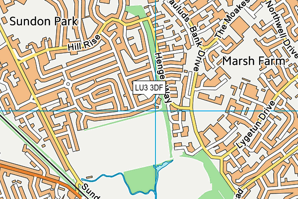 LU3 3DF map - OS VectorMap District (Ordnance Survey)