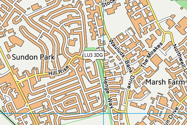 LU3 3DG map - OS VectorMap District (Ordnance Survey)
