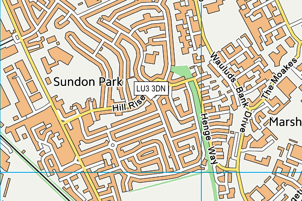 LU3 3DN map - OS VectorMap District (Ordnance Survey)