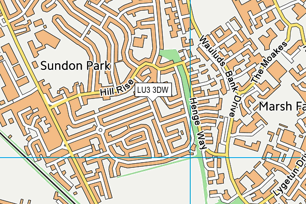 LU3 3DW map - OS VectorMap District (Ordnance Survey)