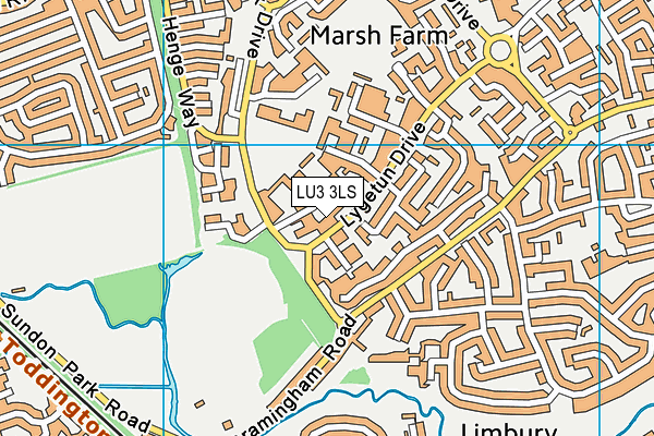 LU3 3LS map - OS VectorMap District (Ordnance Survey)