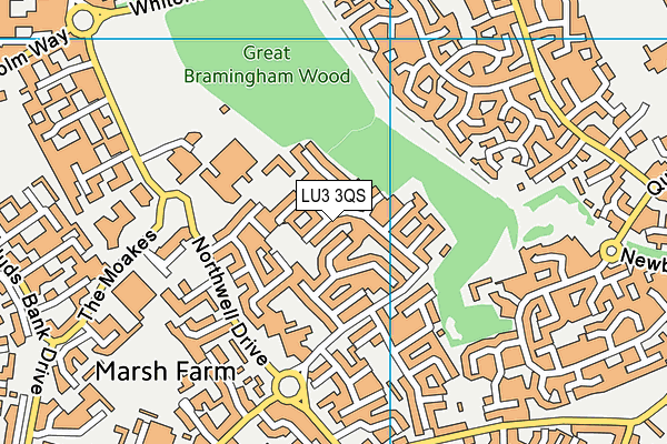 LU3 3QS map - OS VectorMap District (Ordnance Survey)