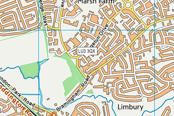 LU3 3QX map - OS VectorMap District (Ordnance Survey)