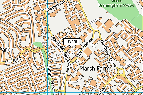 LU3 3RU map - OS VectorMap District (Ordnance Survey)