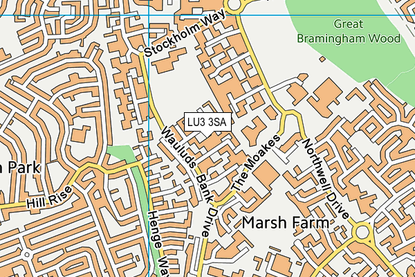 LU3 3SA map - OS VectorMap District (Ordnance Survey)