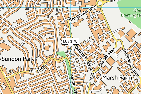 LU3 3TW map - OS VectorMap District (Ordnance Survey)