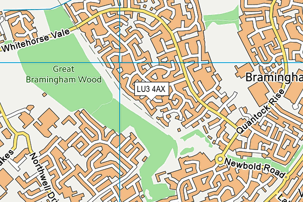LU3 4AX map - OS VectorMap District (Ordnance Survey)