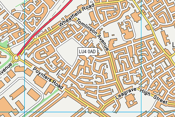 LU4 0AD map - OS VectorMap District (Ordnance Survey)