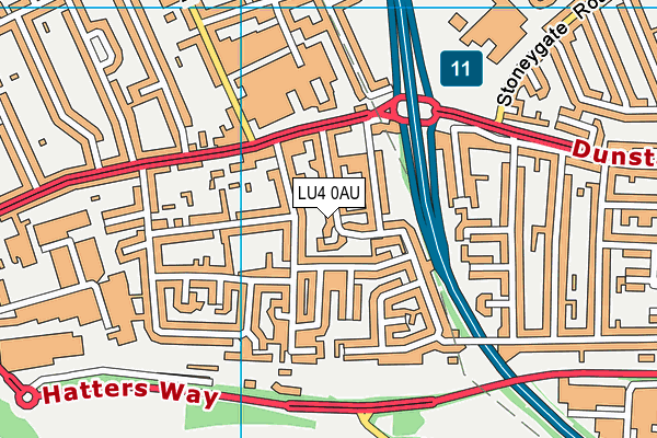 LU4 0AU map - OS VectorMap District (Ordnance Survey)