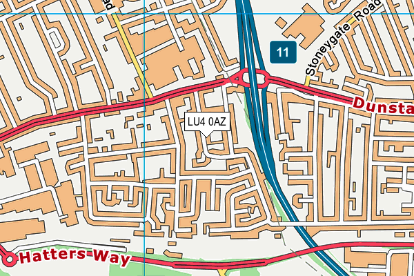 LU4 0AZ map - OS VectorMap District (Ordnance Survey)