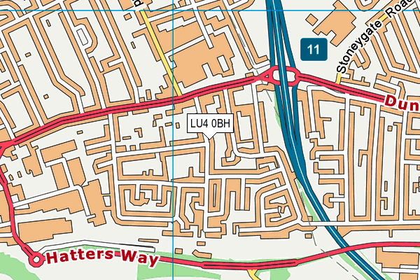 LU4 0BH map - OS VectorMap District (Ordnance Survey)