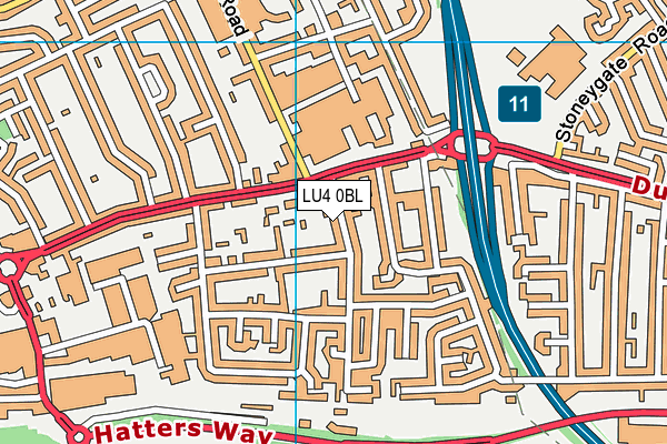 LU4 0BL map - OS VectorMap District (Ordnance Survey)