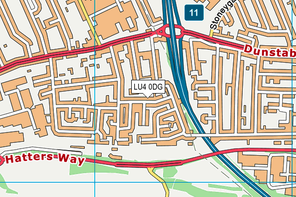 LU4 0DG map - OS VectorMap District (Ordnance Survey)
