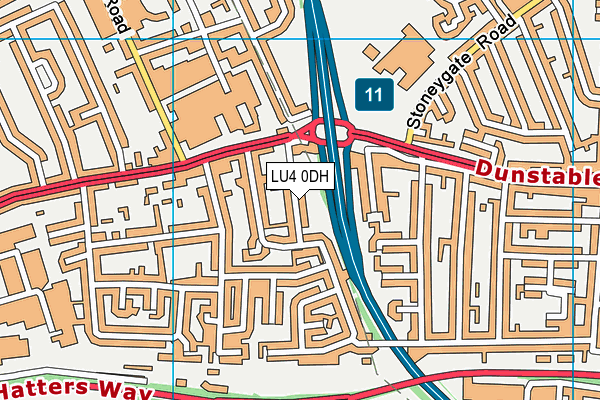 LU4 0DH map - OS VectorMap District (Ordnance Survey)