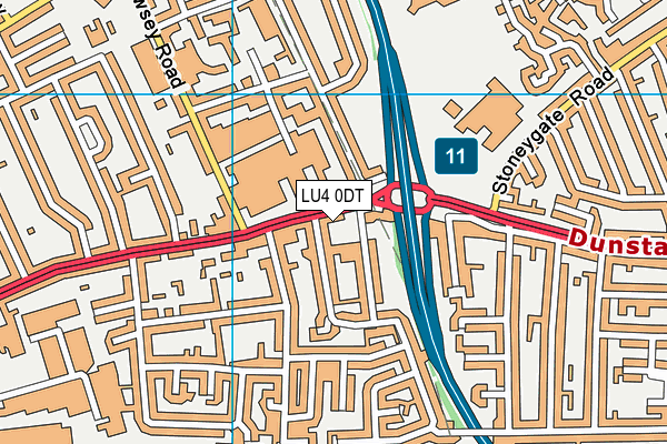 LU4 0DT map - OS VectorMap District (Ordnance Survey)