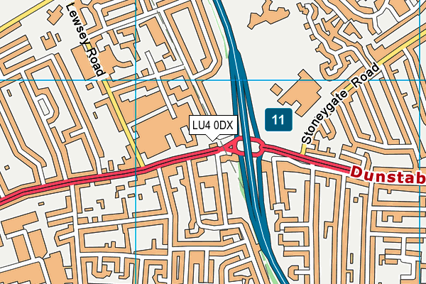 LU4 0DX map - OS VectorMap District (Ordnance Survey)