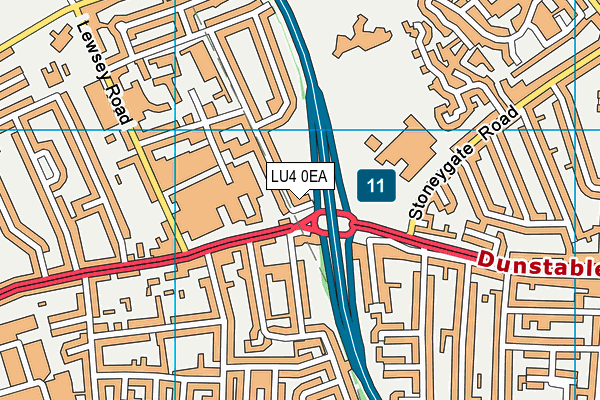 LU4 0EA map - OS VectorMap District (Ordnance Survey)