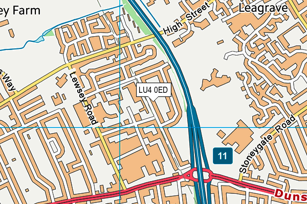 LU4 0ED map - OS VectorMap District (Ordnance Survey)