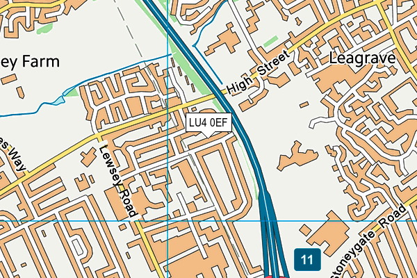 LU4 0EF map - OS VectorMap District (Ordnance Survey)