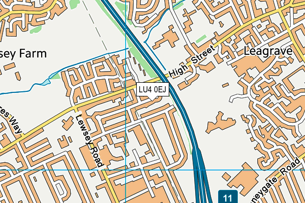 LU4 0EJ map - OS VectorMap District (Ordnance Survey)